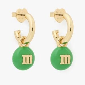 NWT Kate Spade M & M's Green Huggie Earrings - In box